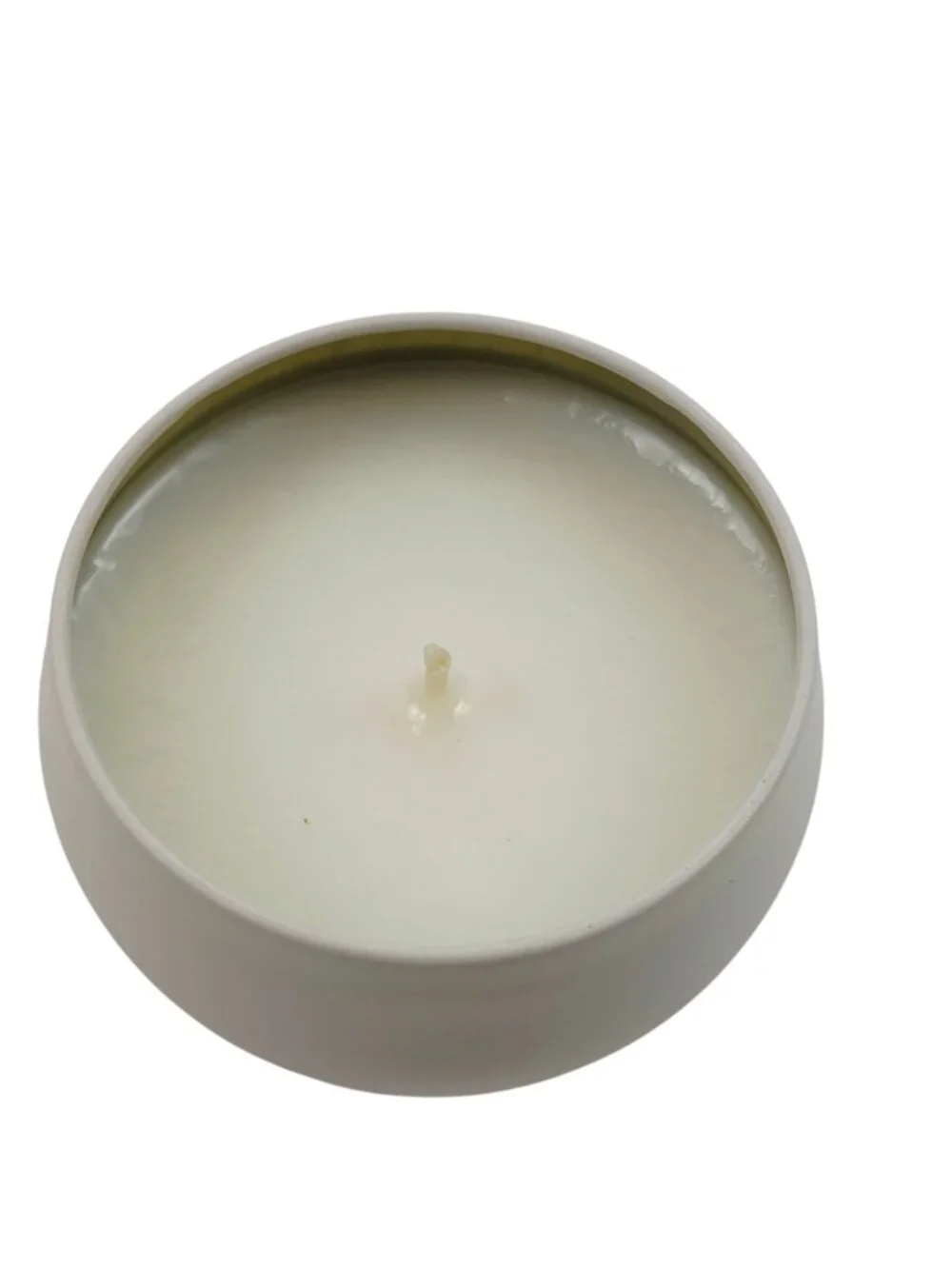 Apotheke Mini Tin Candle Firewood Scent 2oz White Tin 15 Hour Burn Time